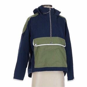 🆕 J. Crew Navy / Green Pocket Windbreaker Hoodie